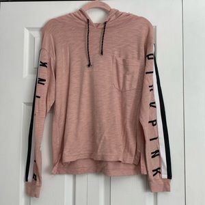 Light pink small, long sleeve with a hood, T-shirt, pink Victoria’s Secret